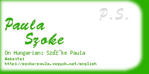 paula szoke business card